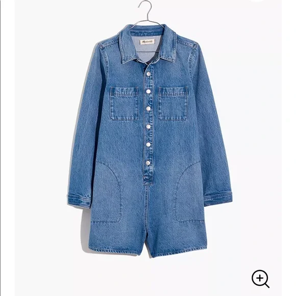 Madewell denim long sleeve shorts romper size XXS - Picture 2 of 6